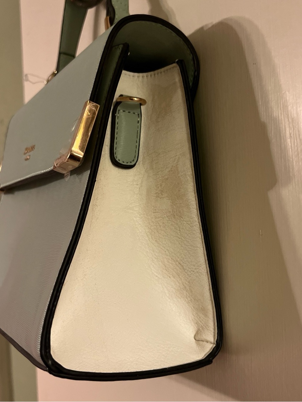 Dune London Mint White Satchel Crossbody Purse Bag Elegant Structured Coin NWOT - Picture 6 of 16